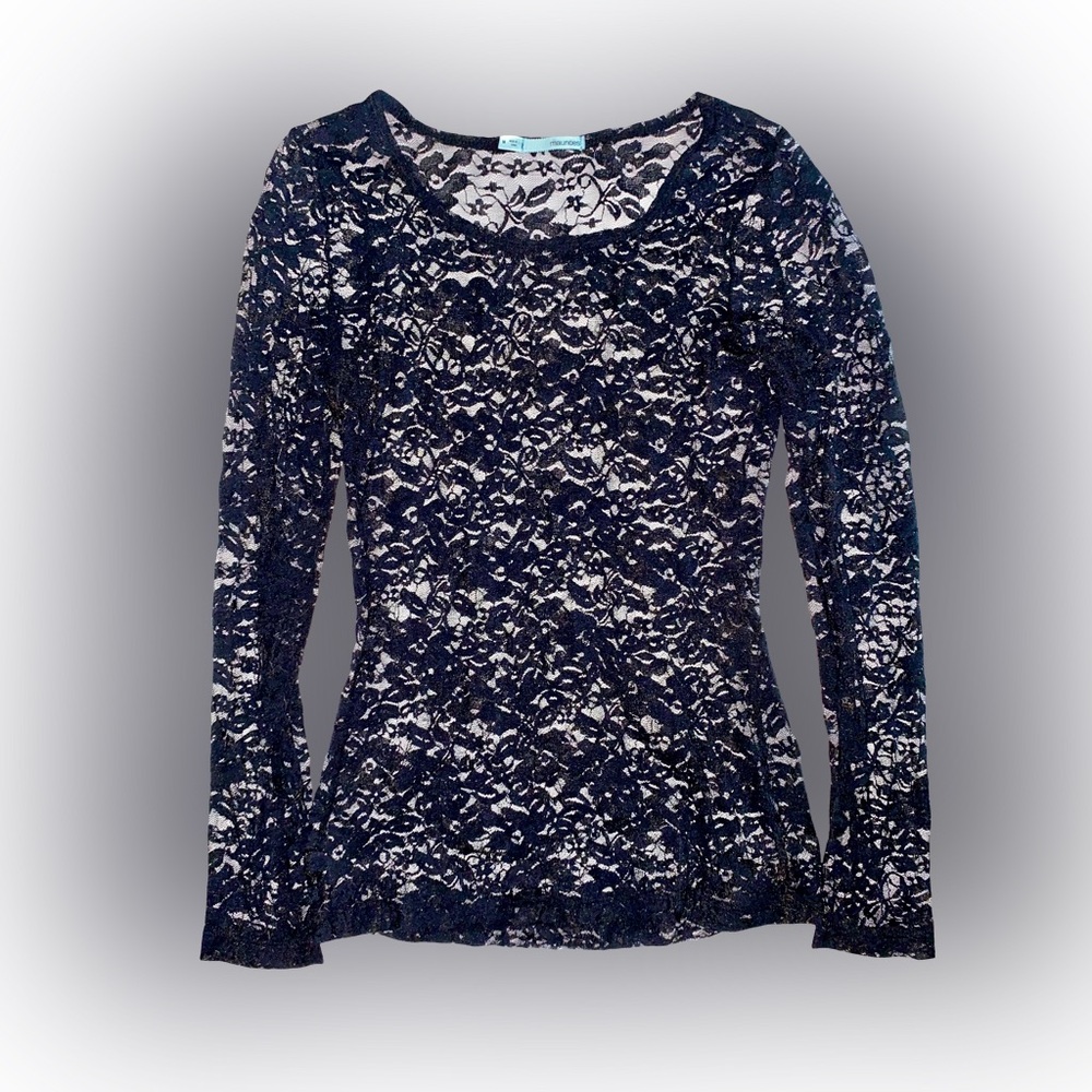 VTG MAURICES BLACK LACE LONG-SLEEVE TOP // SIZE MEDIUM🖤